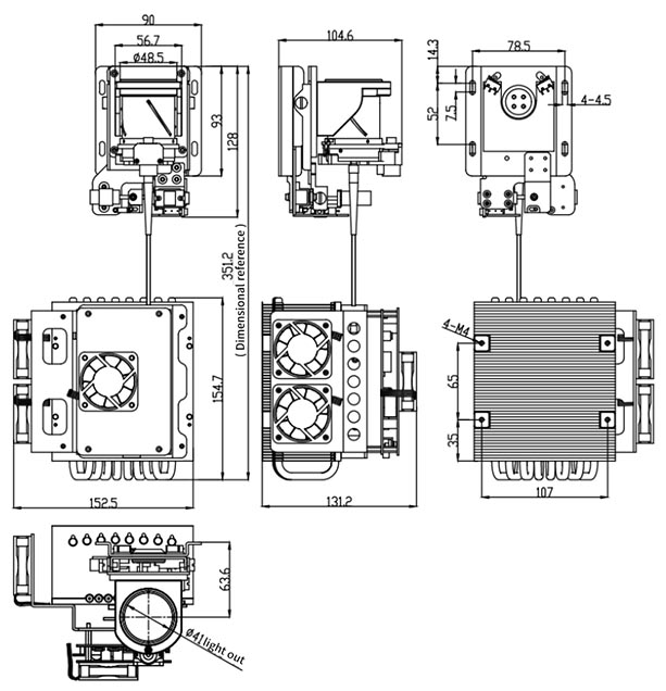 3000m 1550nm SWIR infrared laser lighting module size